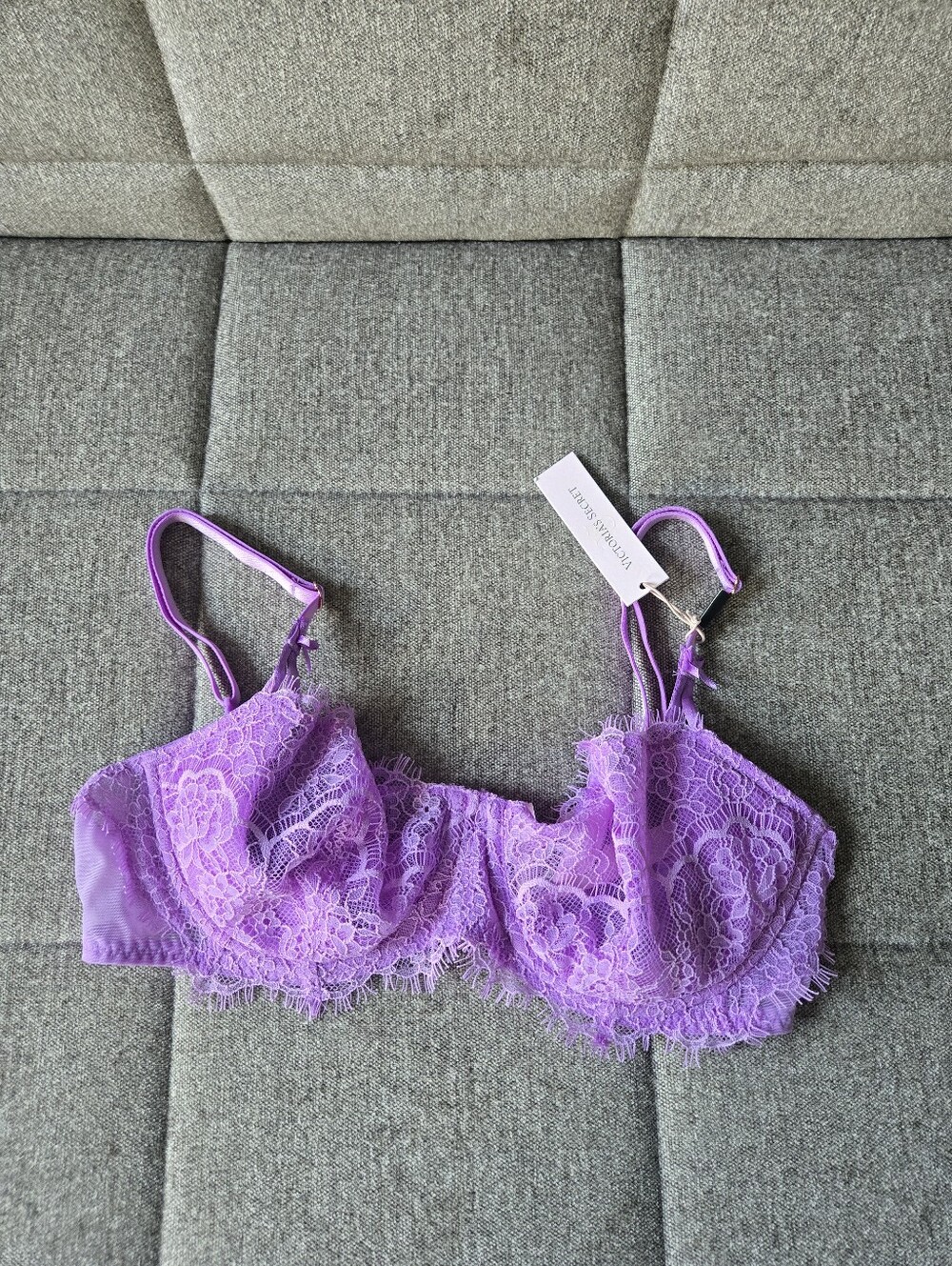 Victoria's Secret | Dream Angels Wicked Unlined Lace Balconette Bra 34C Purple
